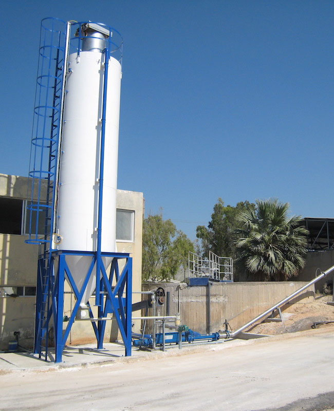Lime stabilization system for dewatered sludge, Heraklio Industrial Area WWTP, Crete
