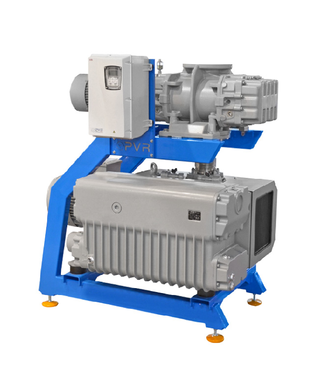 Two-stage vacuum systems with booster