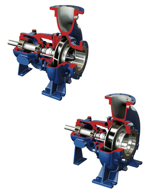 Centrifugal pumps ISO 2858-5199 with closed and channel impeller