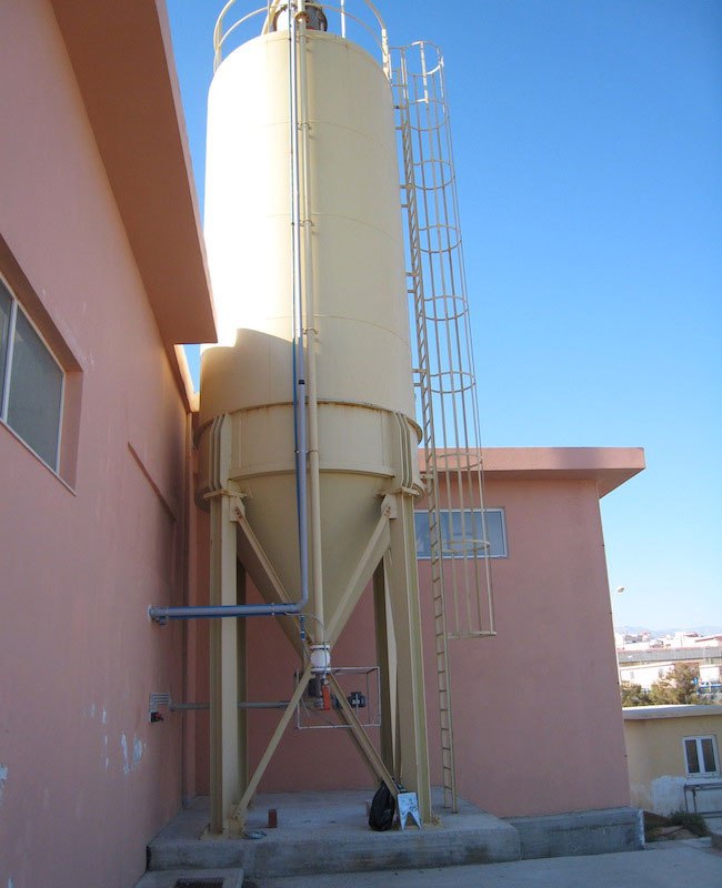 Lime stabilization system for dewatered sludge, Chania WWTP, Crete