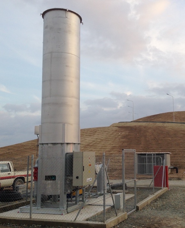 Biogas flare for sanitary landfill, LF Tercefanou, Larnaca Cyprus